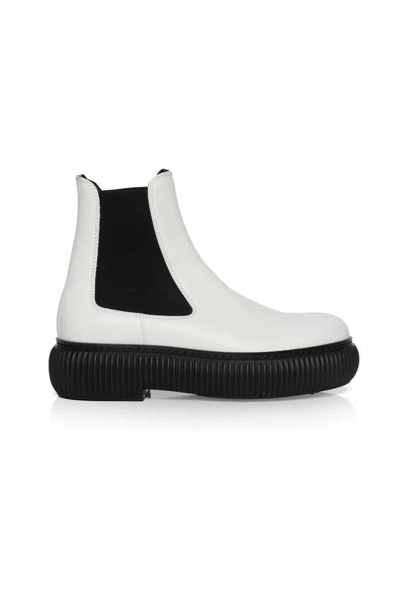 Lanvin o1y0125 Ankle Boots in White/Black Size US 7 / EU 40 - 1 Thumbnail