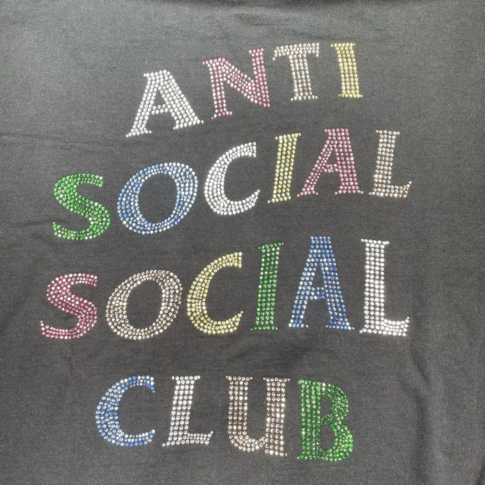 Anti Social Social Club VINTAGE Anti Social Social Club Hoodie Mens XL Black Rhinestone Logo Fleece Pullover Size US XL / EU 56 / 4 - 2 Thumbnail