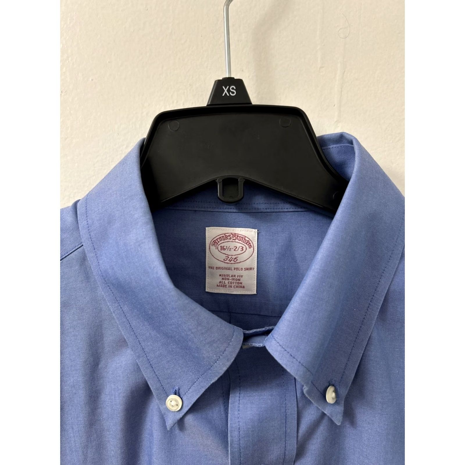 Brooks Brothers VINTAGE Brooks Brothers Original Polo Shirt Mens 16.5 Blue Non Iron Button Up L/S Shirt Size US XL / EU 56 / 4 - 5 Thumbnail