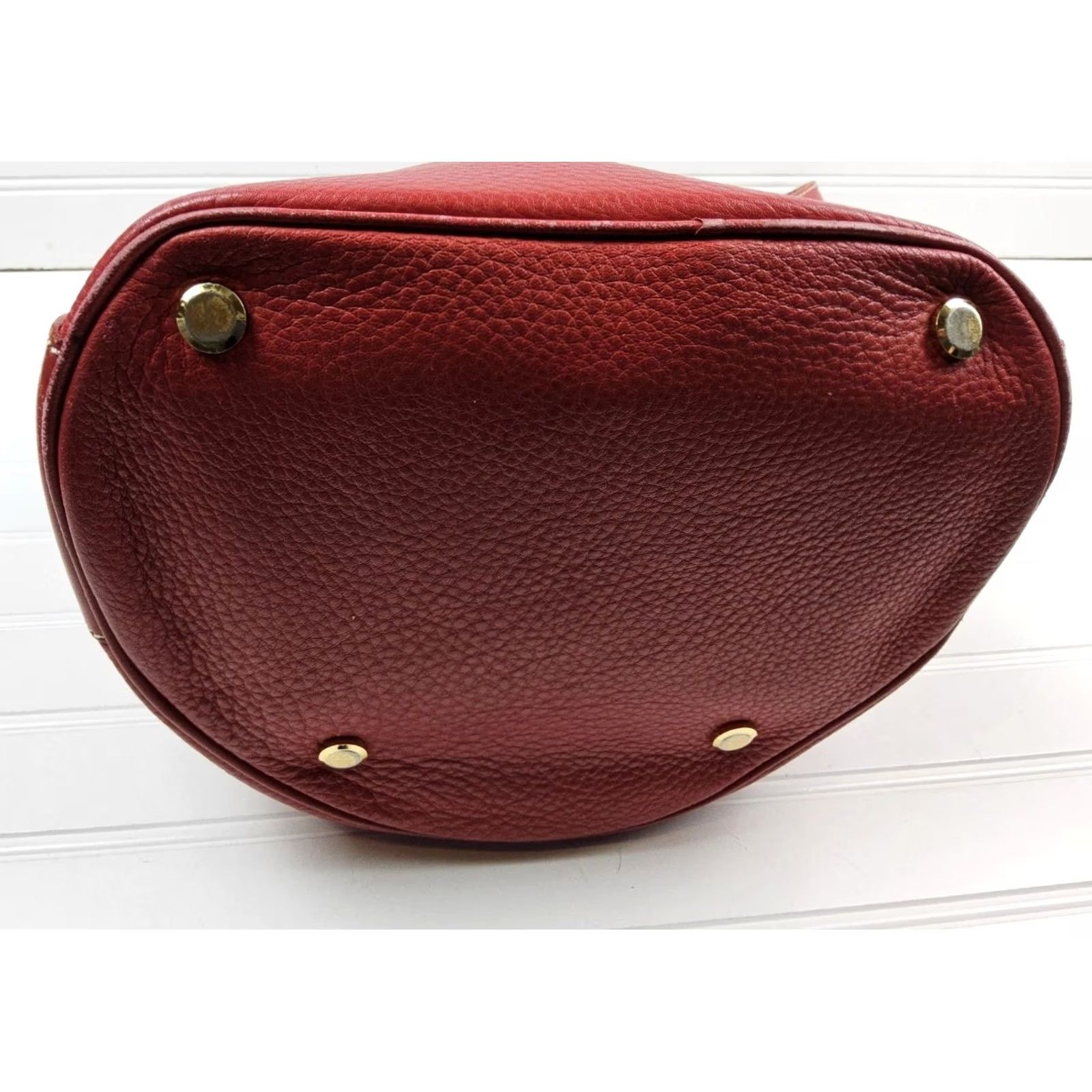 Vintage 49 Av Junko Shimada Tote Leather Handbag Purse Shoulder Pebbled Bright Red Womens Size ONE SIZE - 6 Thumbnail