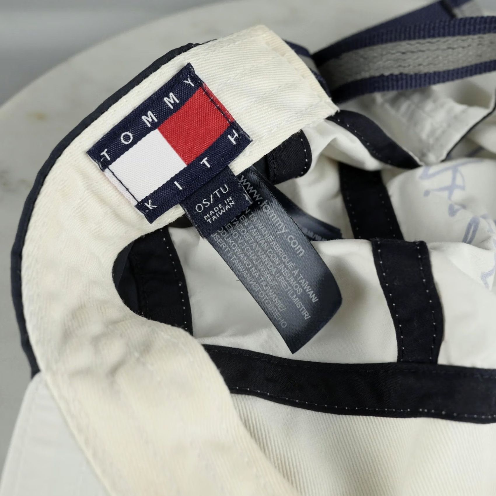 Tommy Hilfiger Kith Tommy Hilfiger Hat Cap Strap Back Mens One Size White Navy Colorblock Size ONE SIZE - 7 Thumbnail
