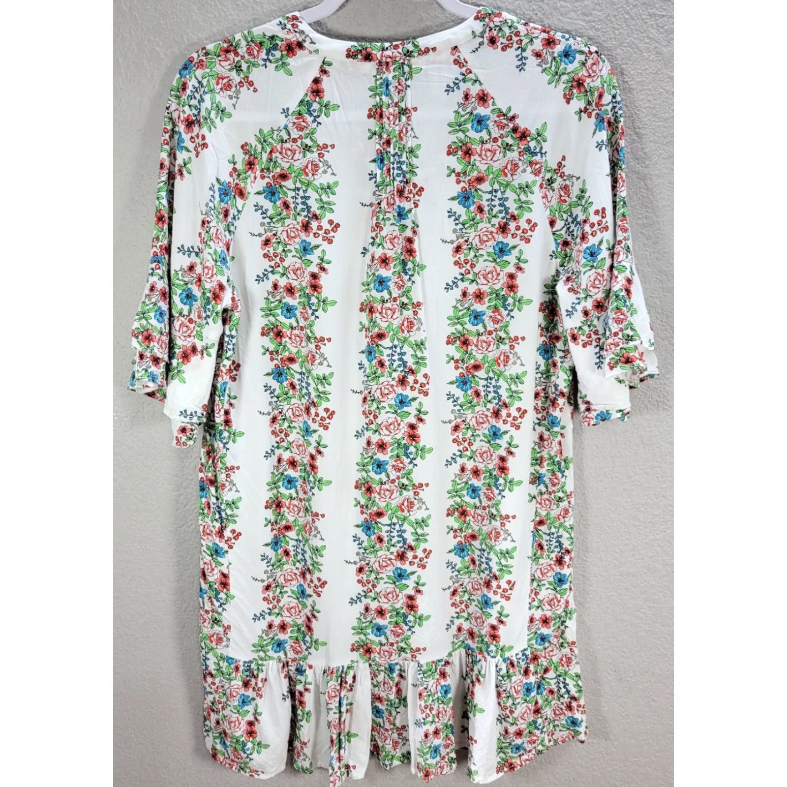 Vintage Matilda Jane Shirt Women XS Floral Tunic White Rayon V-Neck Short Sleeve Blouse Photos 90s Event Size XS / US 0-2 / IT 36-38 - 6 Thumbnail