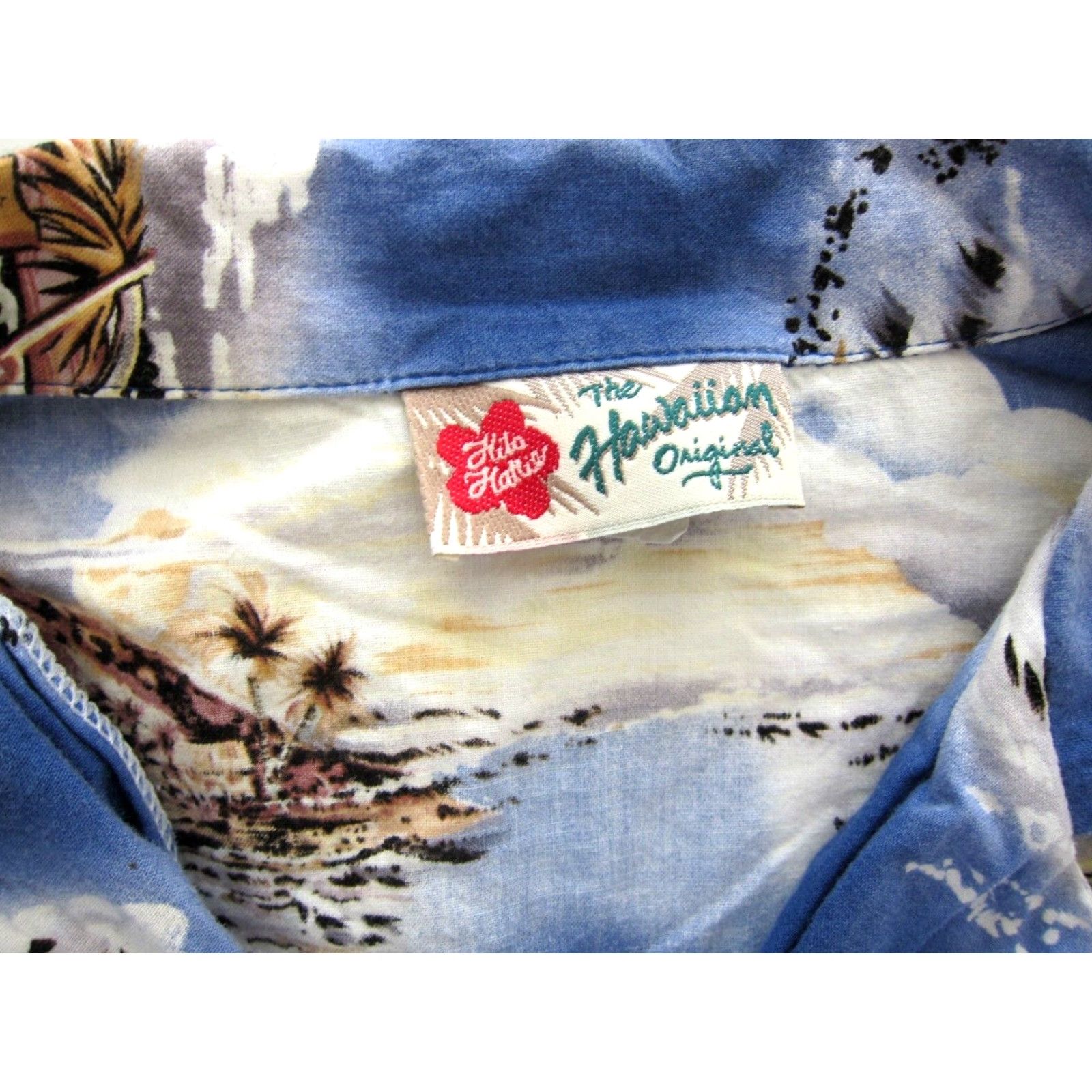 Hilo Hattie VINTAGE Hilo Hattie Blouse Shirt Hawaiian Floral Blue Brown Short Sleeve Button Down M Womens Size M / US 6-8 / IT 42-44 - 4 Thumbnail