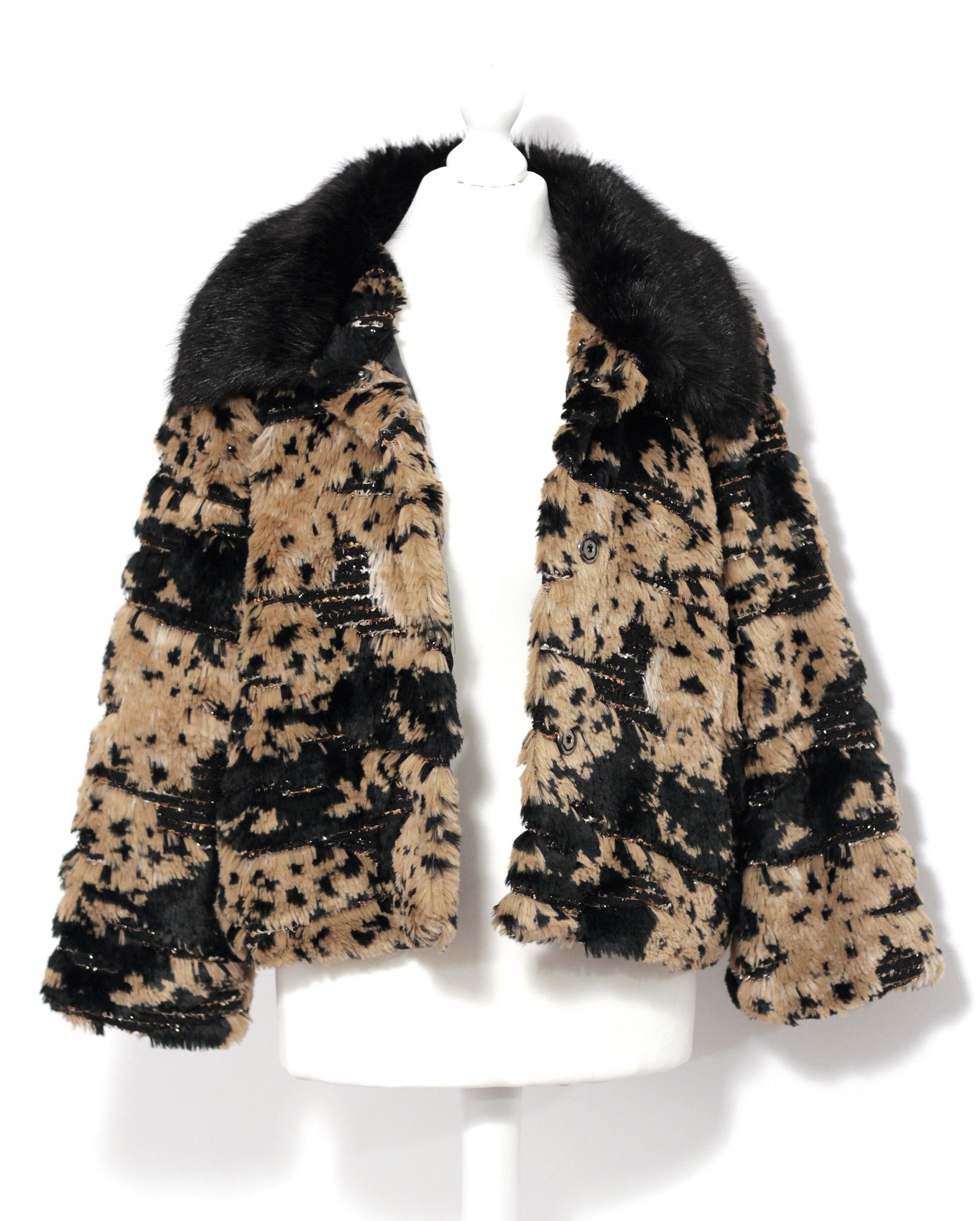 Other Faux fur jacket with tweed, leopard print Size ONE SIZE - 4 Thumbnail