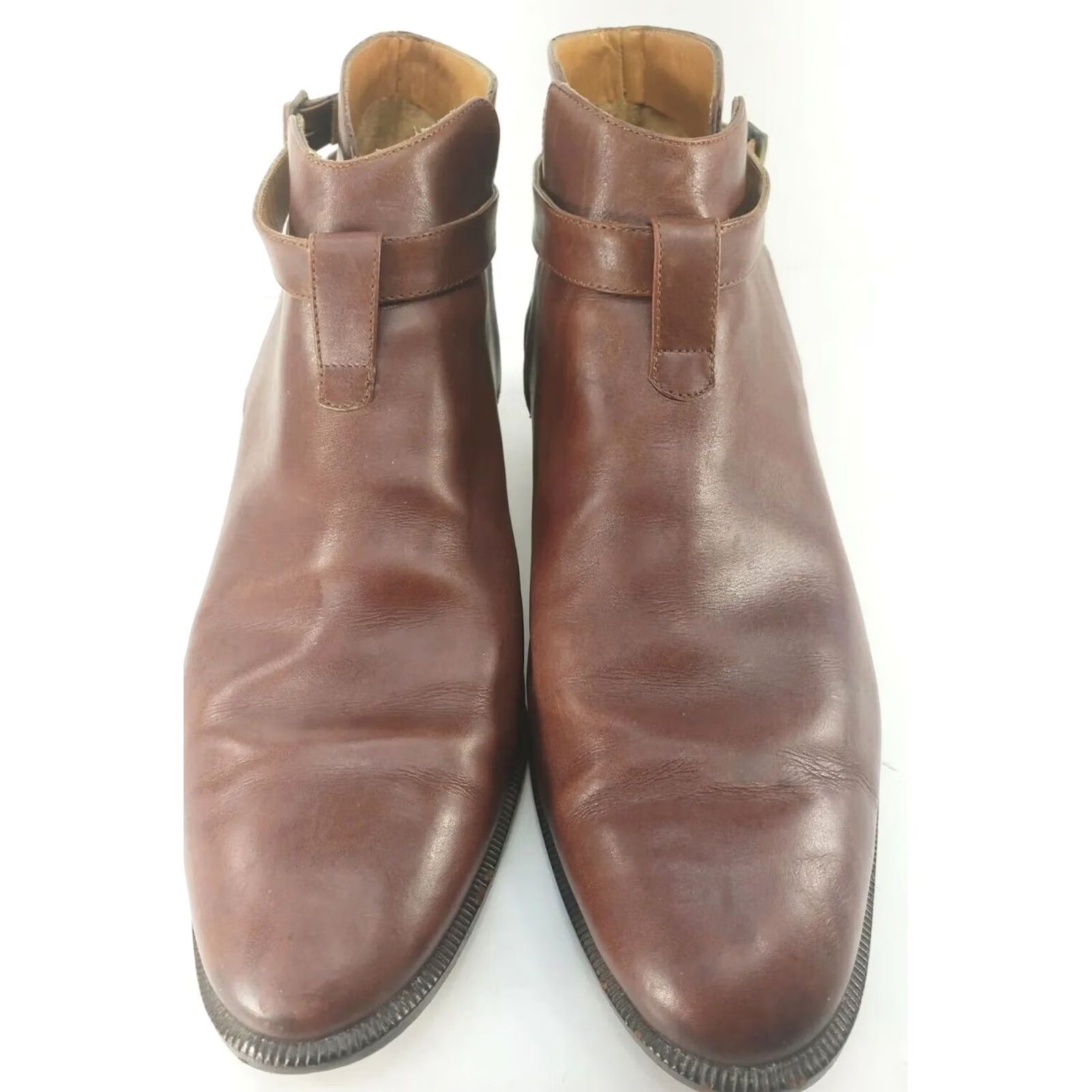 Ralph Lauren Ralph Lauren Brown Leather Buckle Ankle Bootie Heels Women 6B Bootie Block Heel Leather Lining Zip Knee? No Size US 6 / IT 36 - 3 Thumbnail
