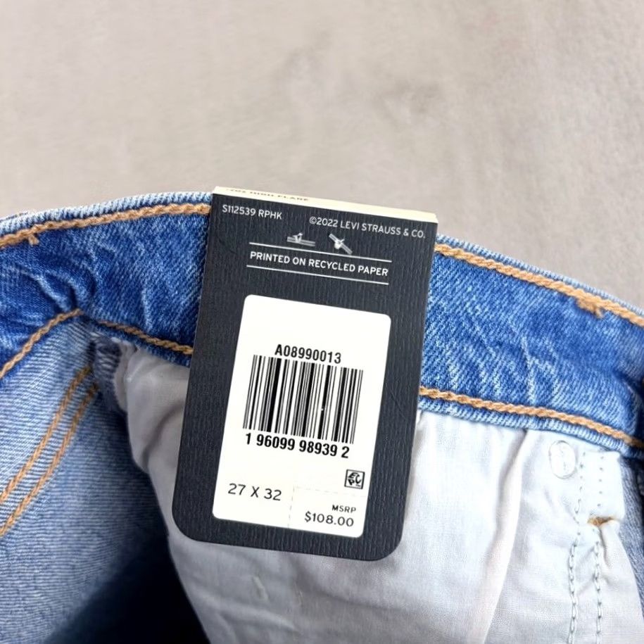 Levi's VINTAGE Levi's Jeans 70s High Flare Distressed Big E Blue Wash Women 27x32 NWT Size 27" / US 4 / IT 40 - 4 Thumbnail