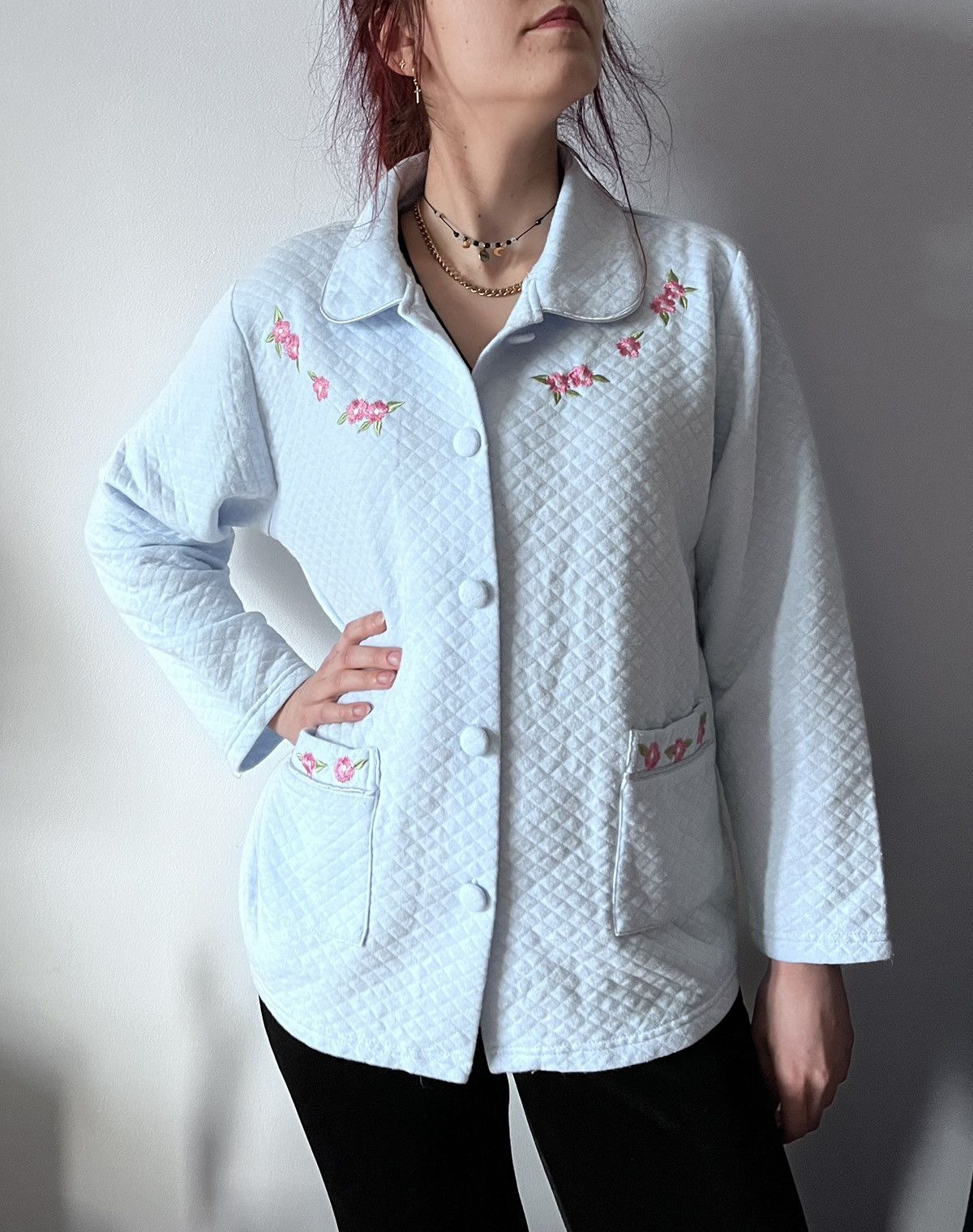 beautiful Pajama shirt woman blue size M/L gently used