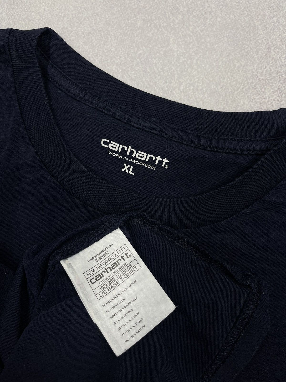 Carhartt × Carhartt Wip Mens Carhartt WIP Base Longsleeve Navy Size XL Size US XL / EU 56 / 4 - 7 Thumbnail