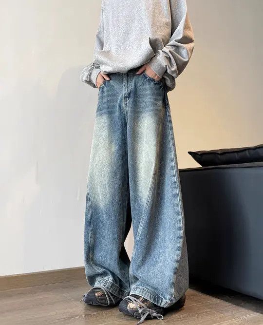 Japanese Brand VIBE American wide-leg straight loose hip-hop scimitar jeans Size US 32 / EU 48 - 2 Thumbnail