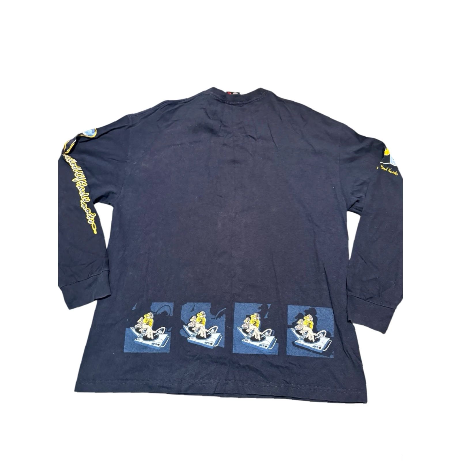 Vintage VINTAGE 90s School of Hard Knocks DJ AOP Blue Long Sleeve T-Shirt XL Men Shirt Size US XL / EU 56 / 4 - 6 Thumbnail