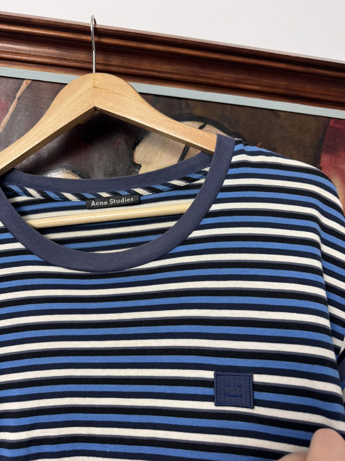 Acne Studios Acne Studios Fairview Face Mini Logo Casual Stripes Tee Size US M / EU 48-50 / 2 - 2 Thumbnail