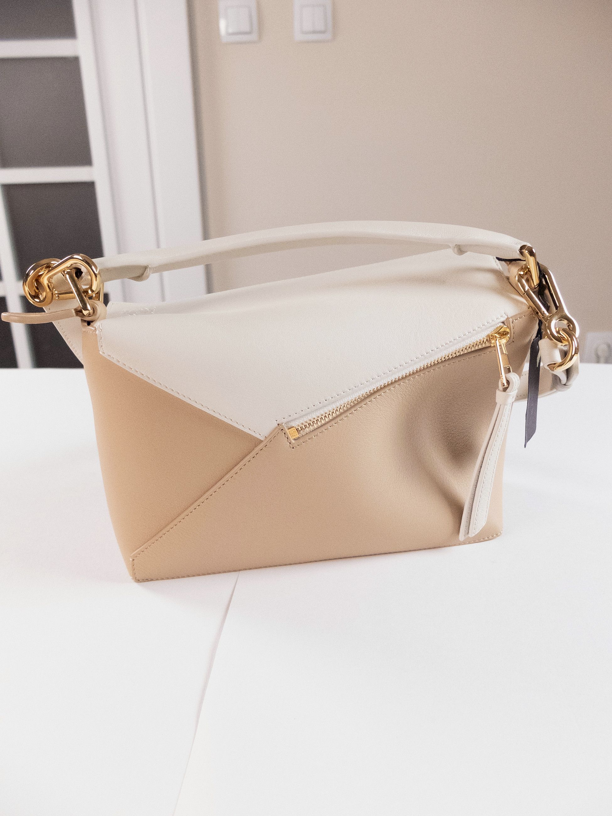 Loewe LOEWE Puzzle Edge bicolor beige & white leather bag Size ONE SIZE - 10 Thumbnail