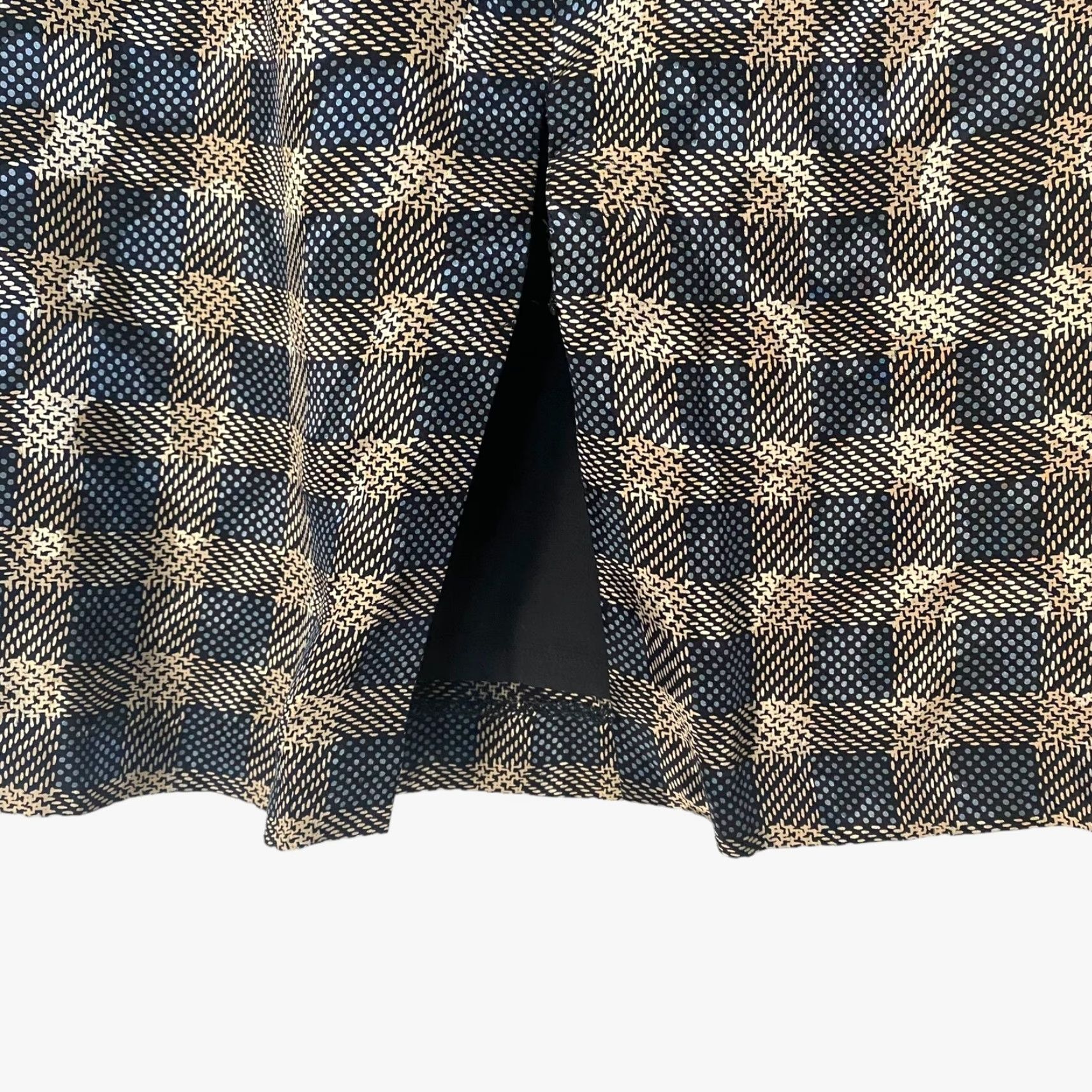 Neiman Marcus VINTAGE Neiman Marcus Lisa & Scott Plaid Silk Mini Skirt Women's Size 4 Brown Pencil Slit 23" Short Preppy Retro Size 27" / US 4 / IT 40 - 7 Thumbnail