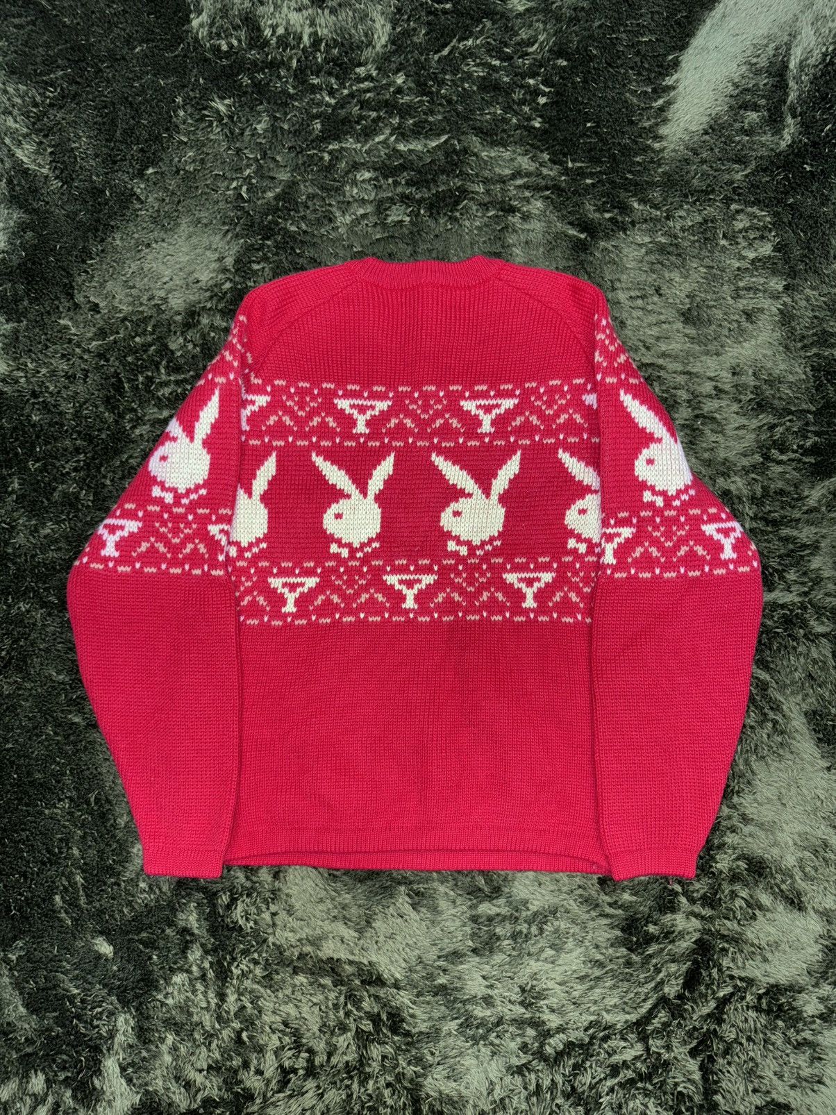 Playboy [S] playboy japan jacquard standard fit knit red Size US S / EU 44-46 / 1 - 6 Thumbnail