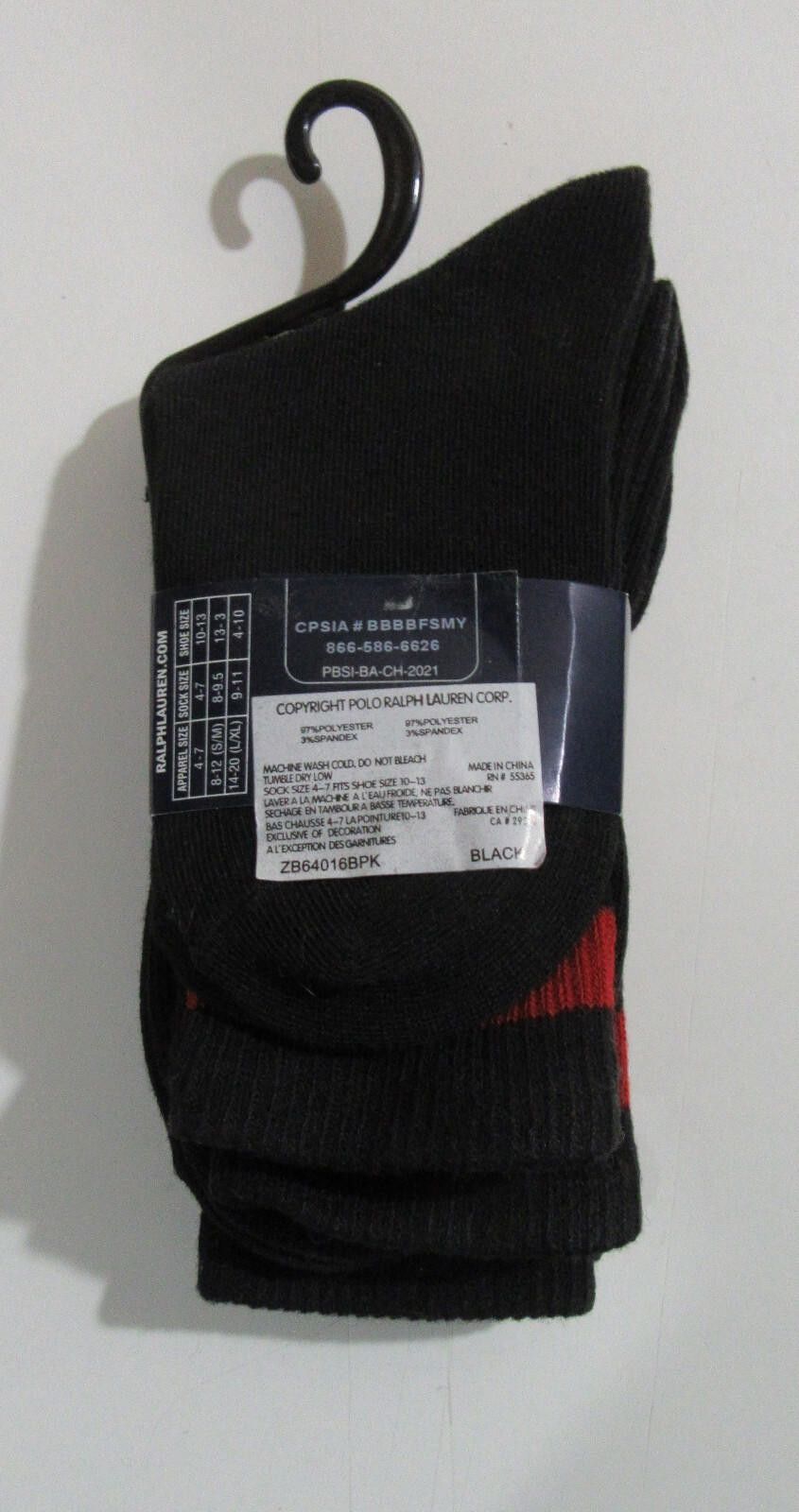 Polo Ralph Lauren Polo Ralph Lauren Boys Crew Socks Size 4-7 3 Pack Size ONE SIZE - 2 Thumbnail
