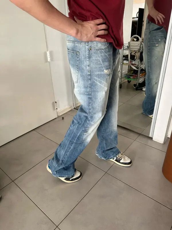Japanese Brand Ripped jeans Trousers Tight Summer Flared Trousers y2k 90’s Size US 30 / EU 46 - 5 Thumbnail
