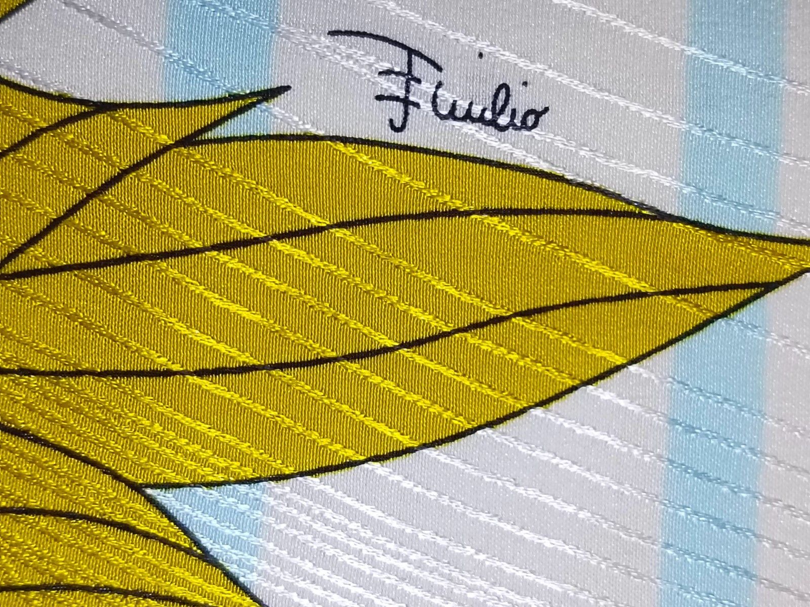 Emilio Pucci EMILIO PUCCI ITALY Geometric Purple Leaves Silk Scarf Size ONE SIZE - 2 Thumbnail