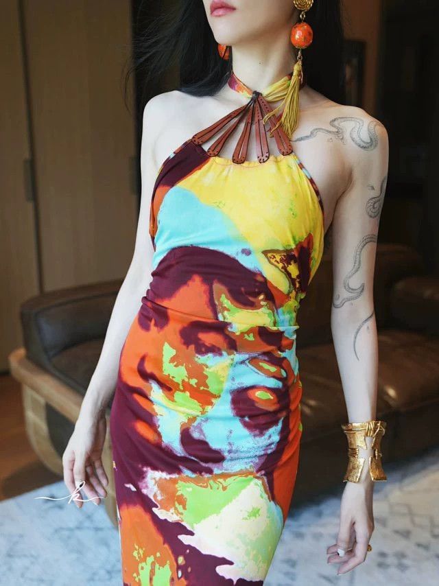 Jean Paul Gaultier Jean Paul Gaultier Vintage Runway Halter Maxi Dress Size M / US 6-8 / IT 42-44 - 7 Thumbnail
