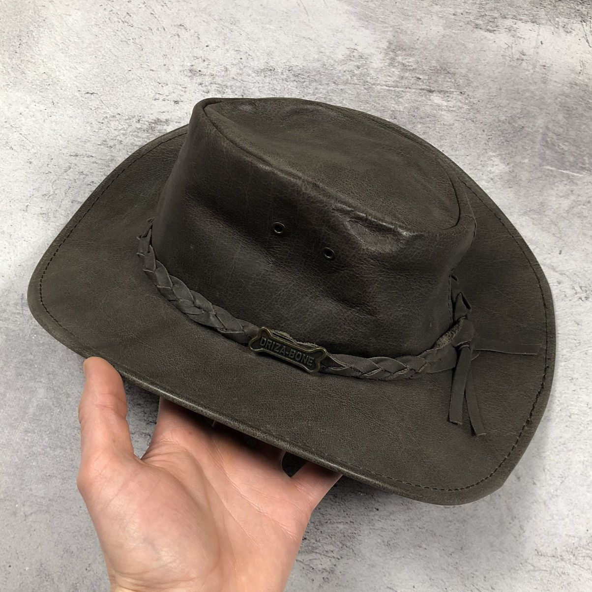 Genuine Leather Driza-Bone Australia Leather Kangaroo Western Cowboy Hat Size ONE SIZE - 2 Thumbnail