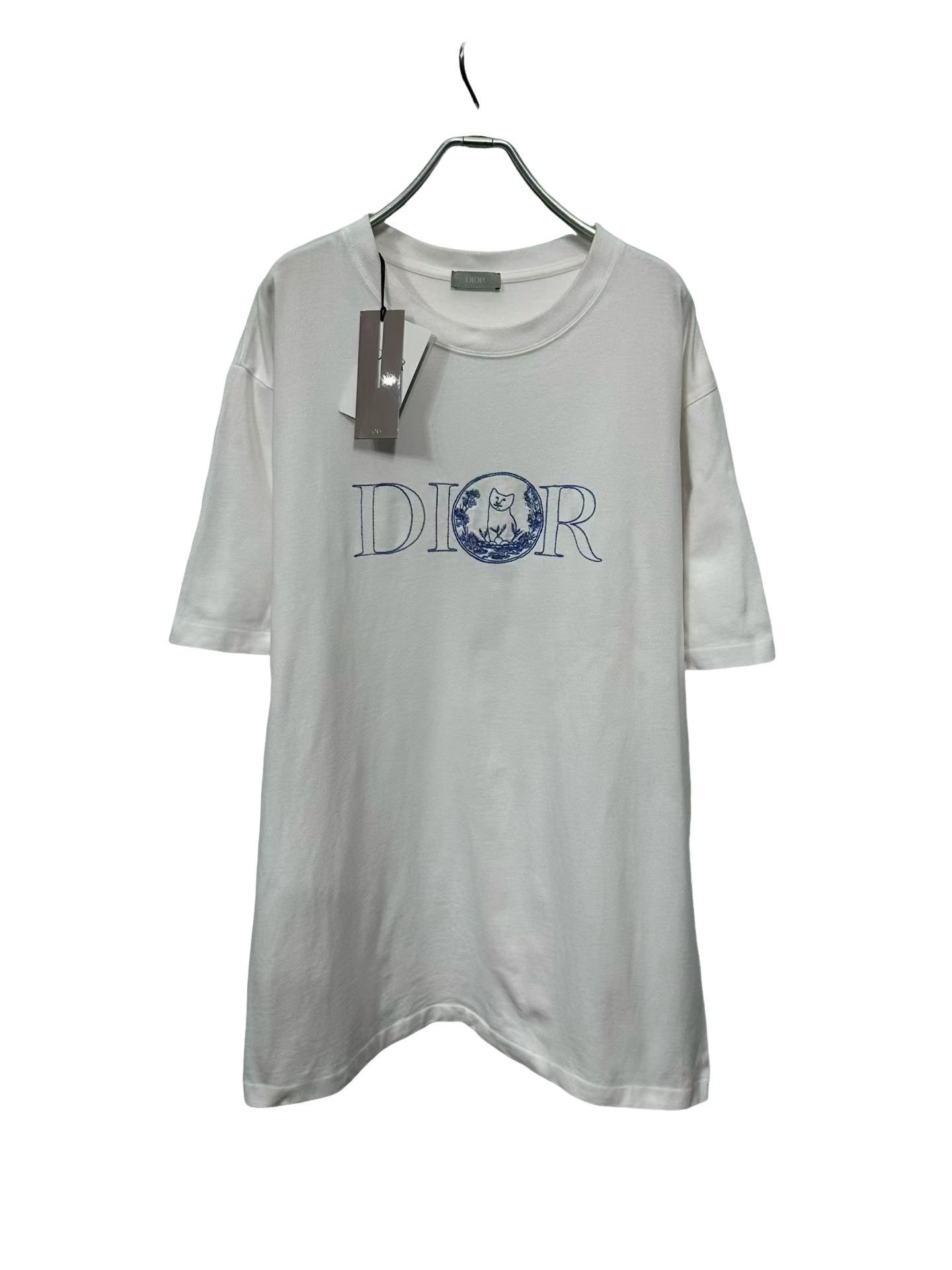 Dior Dior Embroidered Cat Logo T-Shirt XXL Size US XXL / EU 58 / 5 - 1 Thumbnail