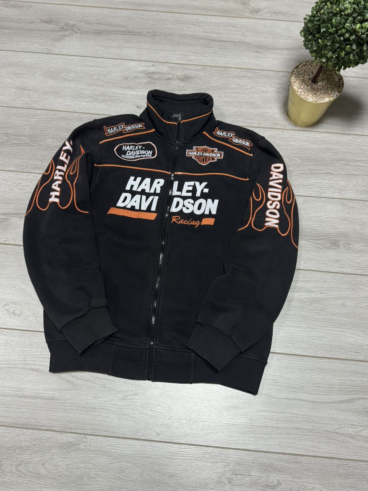 Harley Davidson Harley Davidson USA zip sweatshirt flames big logo Size US M / EU 48-50 / 2 - 4 Thumbnail