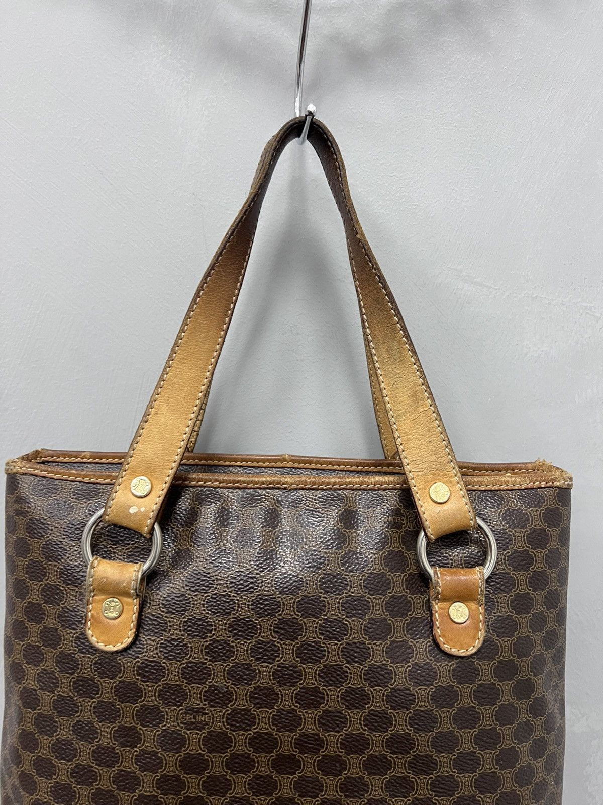 Celine × Vintage Authentic MONOGRAM LEATHER Vintage CELINE Bag MINI Size ONE SIZE - 3 Thumbnail