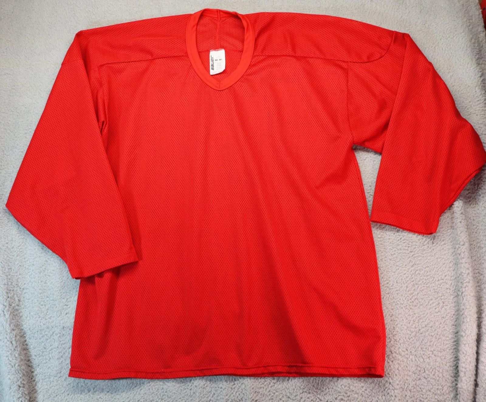 Vintage Practice Hockey Jersey Adult XL Red Mesh Bauer Size US XL / EU 56 / 4 - 1 Thumbnail