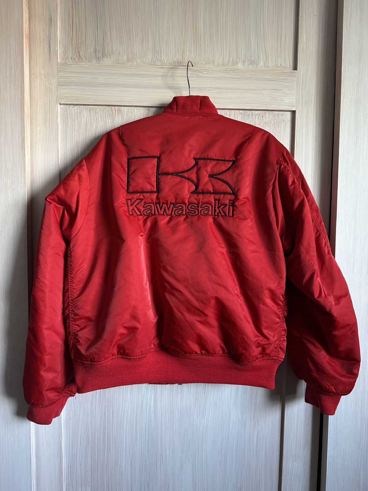 Japanese Brand × Vintage Kawasaki Vintage MA-1 bomber jacket japanese motor moto Size US L / EU 52-54 / 3 - 2 Thumbnail
