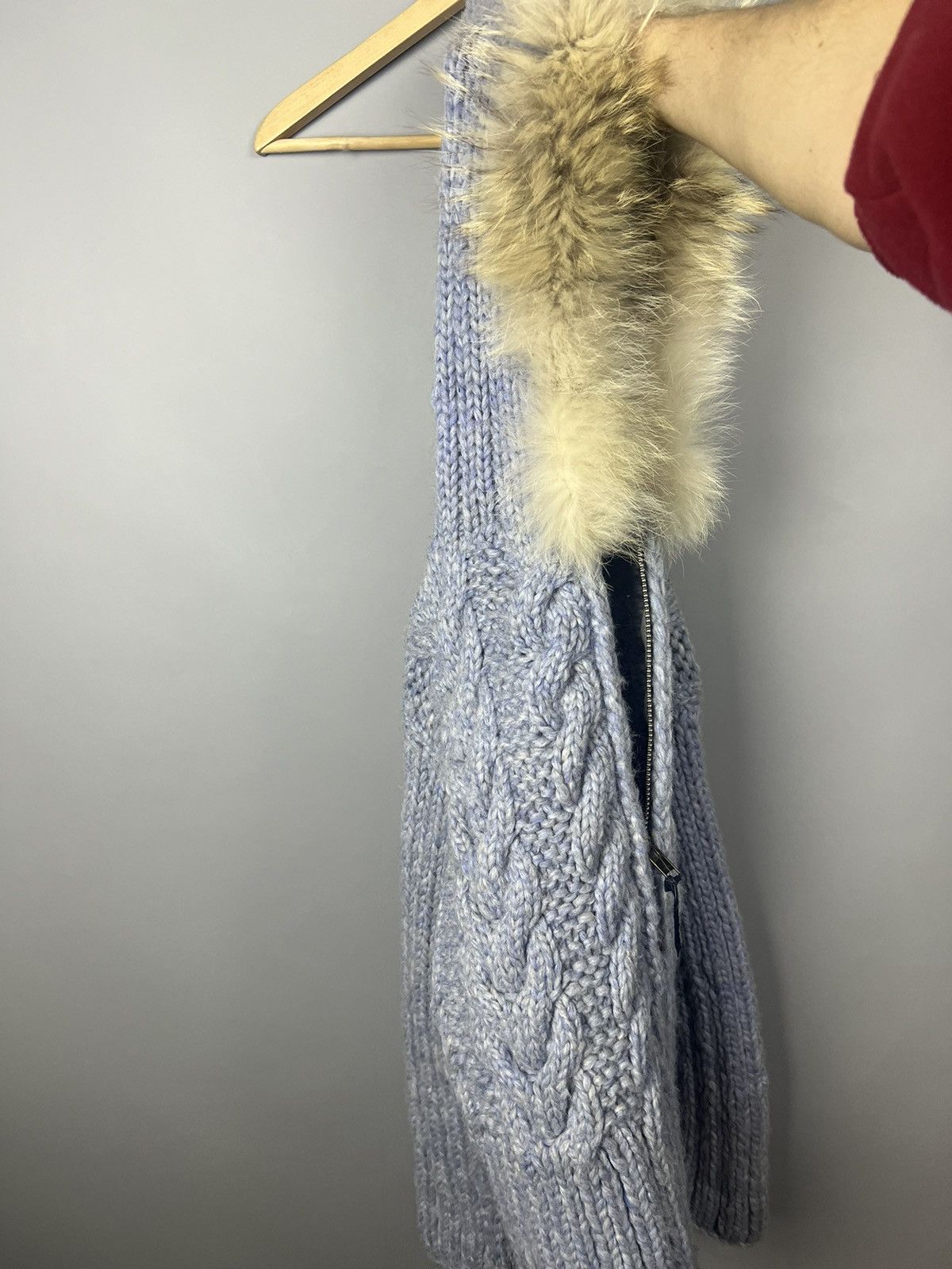 Woolrich Woolen Mills M RARE! Woolrich wool knited zip hoodie / jacket with fur Size M / US 6-8 / IT 42-44 - 16 Thumbnail