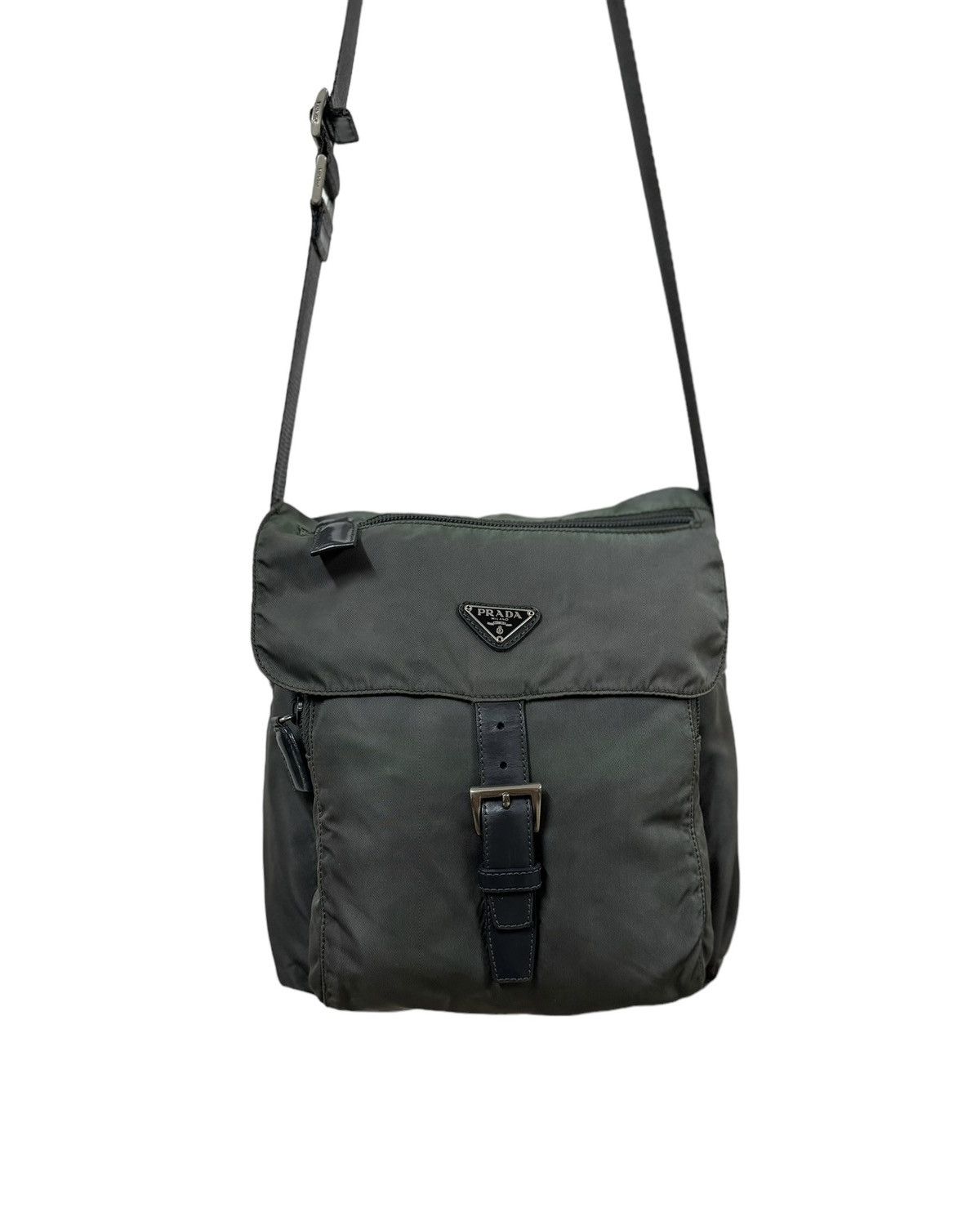 Prada Vtg🔥Prada Tessuto Nylon Green Buckle Crossbody Shoulder Bag Size ONE SIZE - 2 Thumbnail