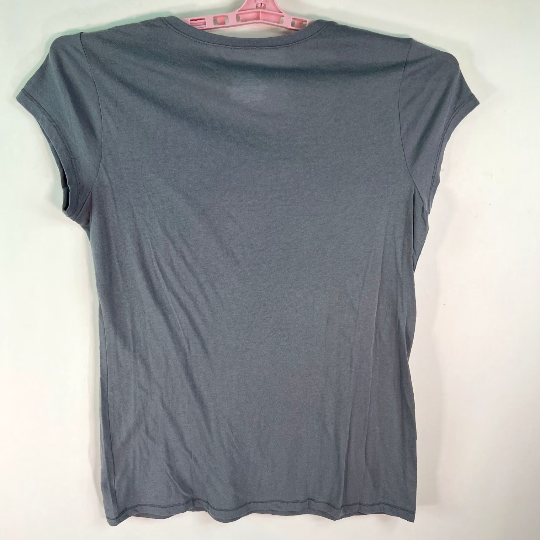Vintage No Boundaries Womens T-Shirt Short Sleeve Round Neck Gray 2XL Casual Modern Basic Solid Size XXL / US 16-18 / IT 52-54 - 2 Thumbnail
