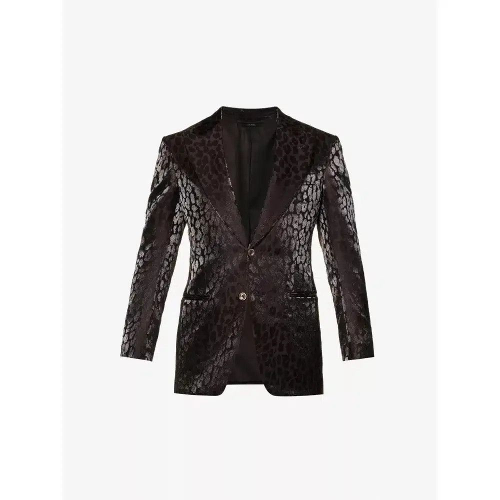 Tom Ford o1loc1c1025 JEYPF1 Leopard Print Jacket in Dark Brown Size US L / EU 52-54 / 3 - 1 Thumbnail