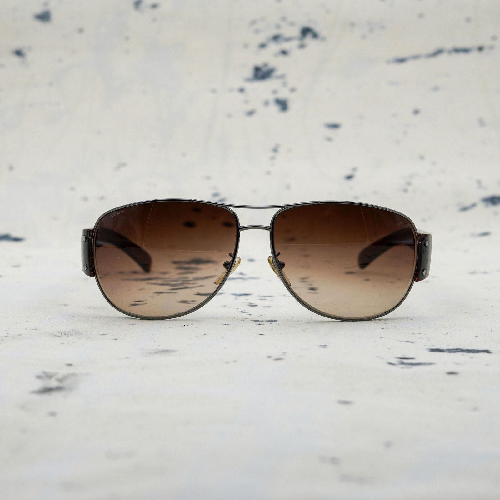 Prada Prada gradient brown aviator silver logo sunglasses Size ONE SIZE - 2 Thumbnail