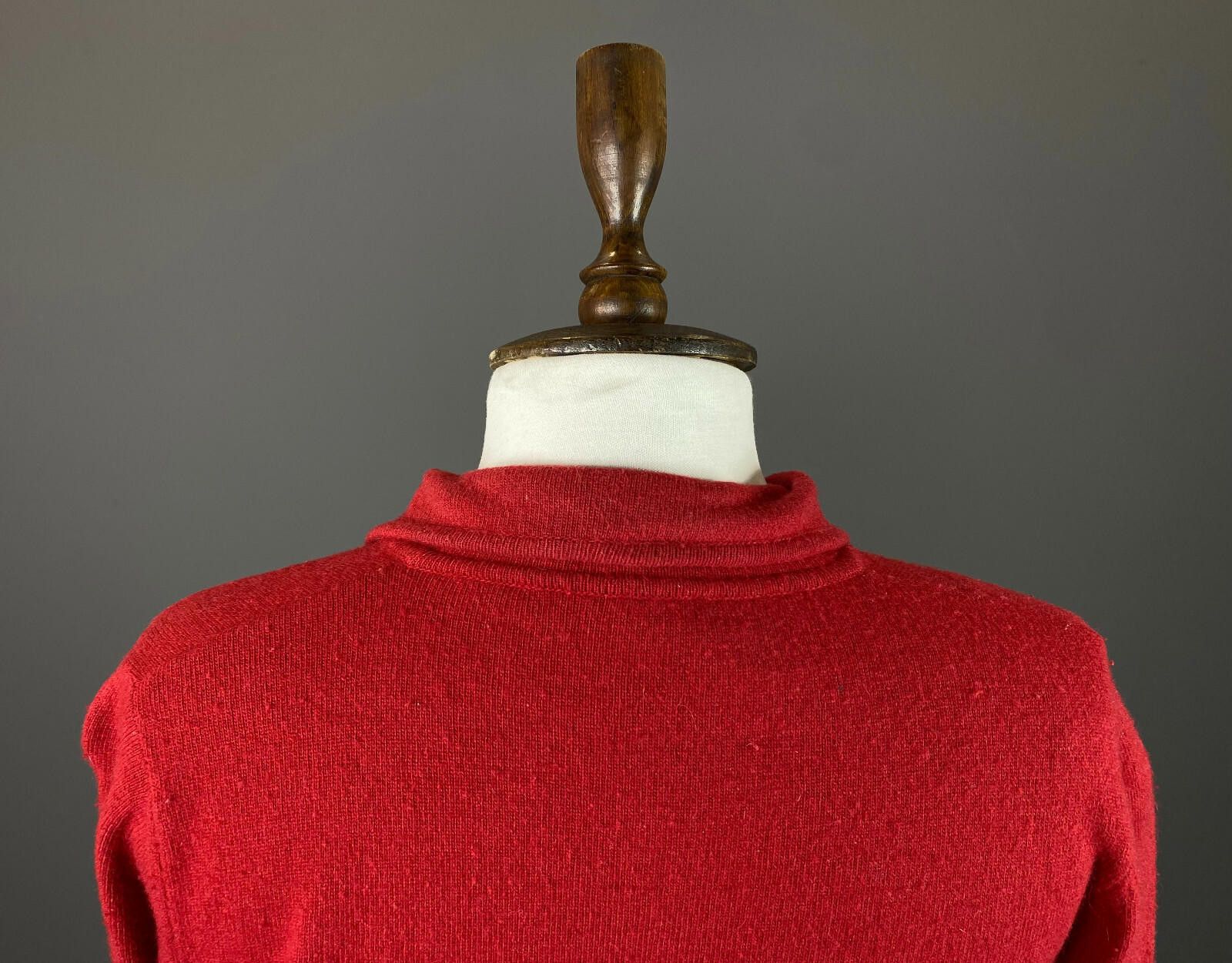 Designer Schumacher Red Wool Cardigan Sweater Size XS Size XS / US 0-2 / IT 36-38 - 5 Thumbnail