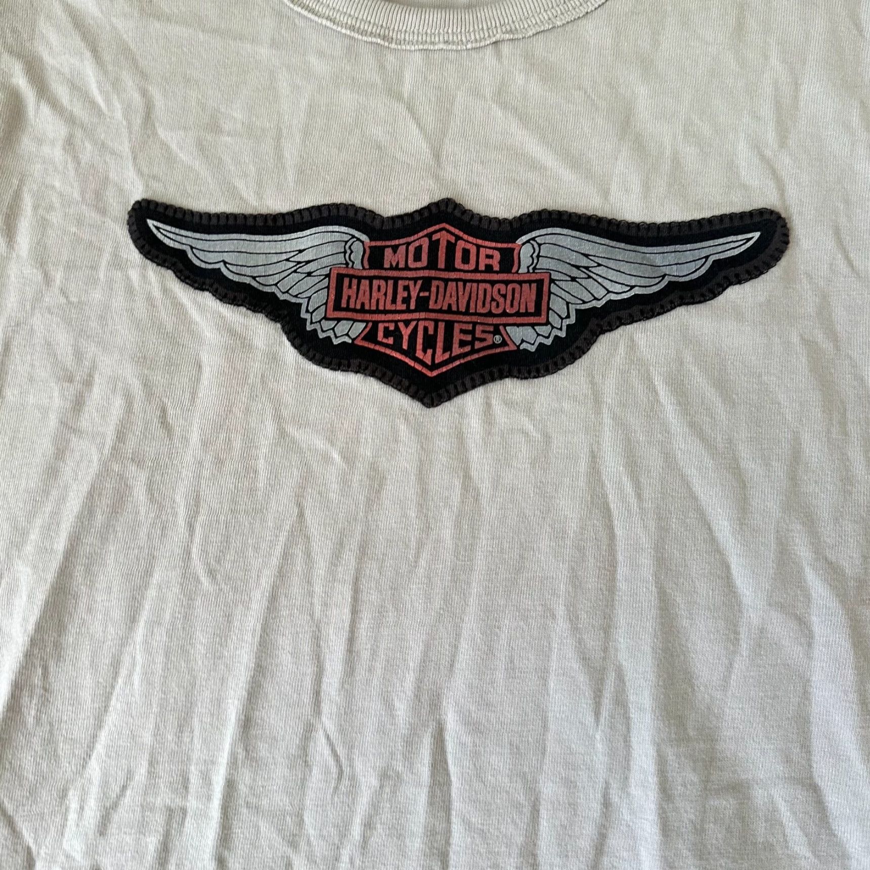 Harley Davidson VINTAGE Harley Davidson Shirt Womens Small Beige Brown Logo Motorcycle Biker Ladies Size S / US 4 / IT 40 - 2 Thumbnail