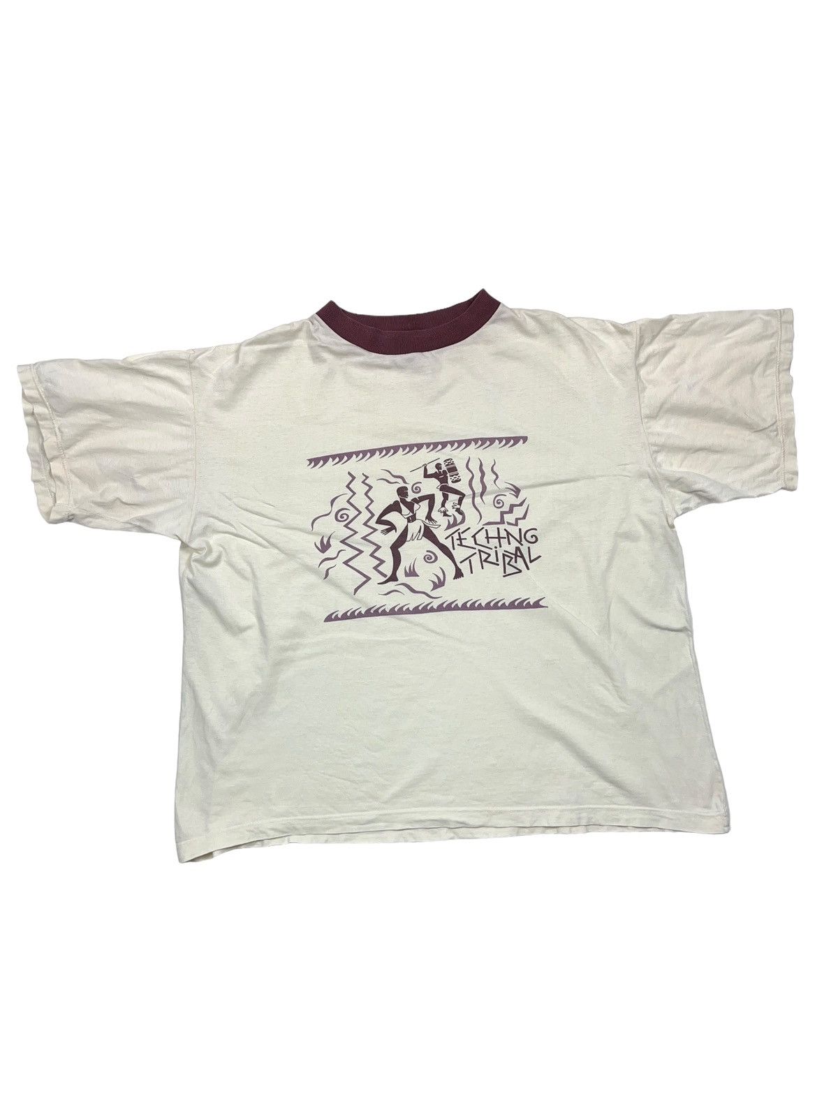Vintage Vintage Techno Tribal T-shirt Boxy Fit Oversized Size US L / EU 52-54 / 3 - 1 Thumbnail