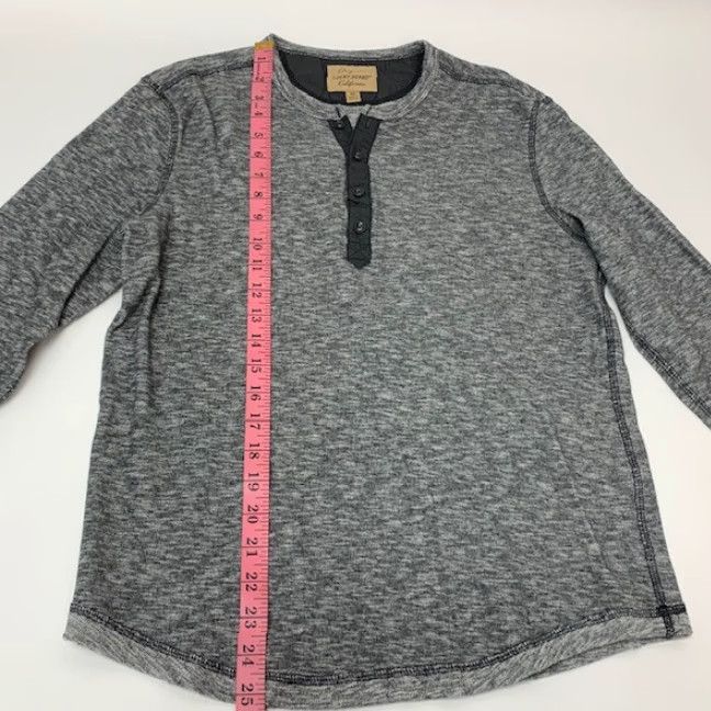 Lucky Brand LUCKY BRAND Men’s Sweater California CrewNeck 1/4 Button Gray Size M Pullover Cotton Blend 1990s Theme Mens Size US M / EU 48-50 / 2 - 5 Thumbnail