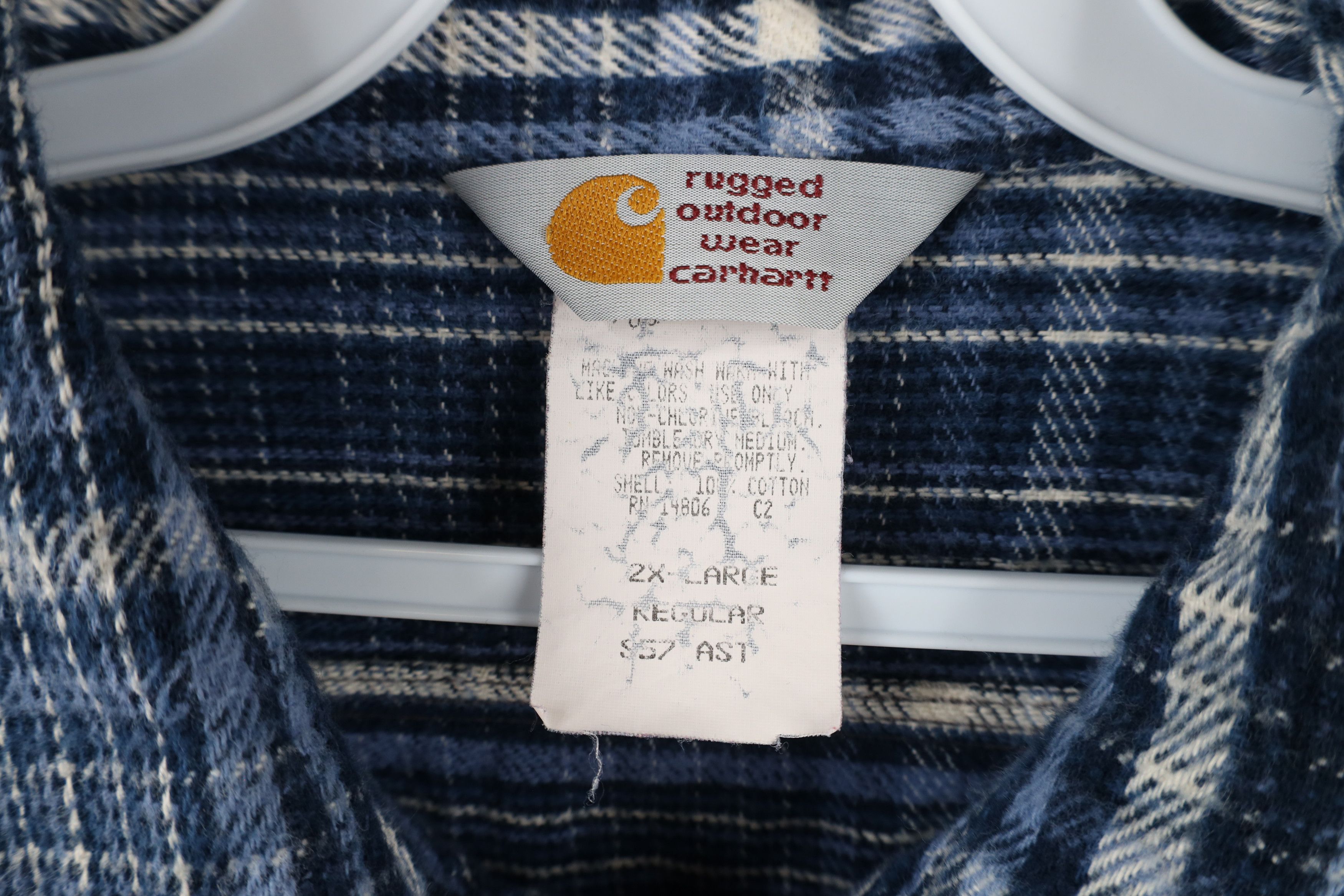 Carhartt × Vintage Vintage 90s Carhartt Heavyweight Flannel Button Shirt USA Size US XXL / EU 58 / 5 - 8 Thumbnail
