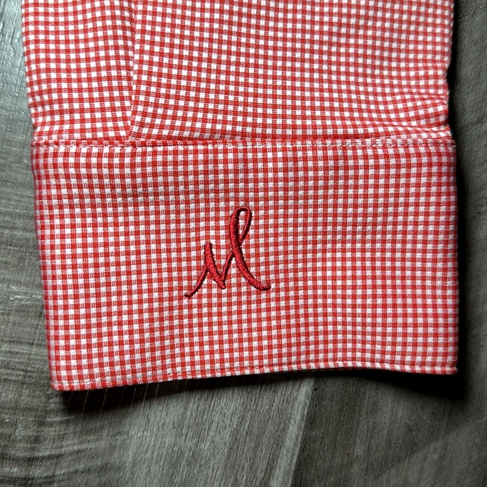 Mizzen+Main Mizzen+Main Shirt XL Men Red Gingham Checkered Performance Long Sleeve Button Standard Fit Size US XL / EU 56 / 4 - 5 Thumbnail