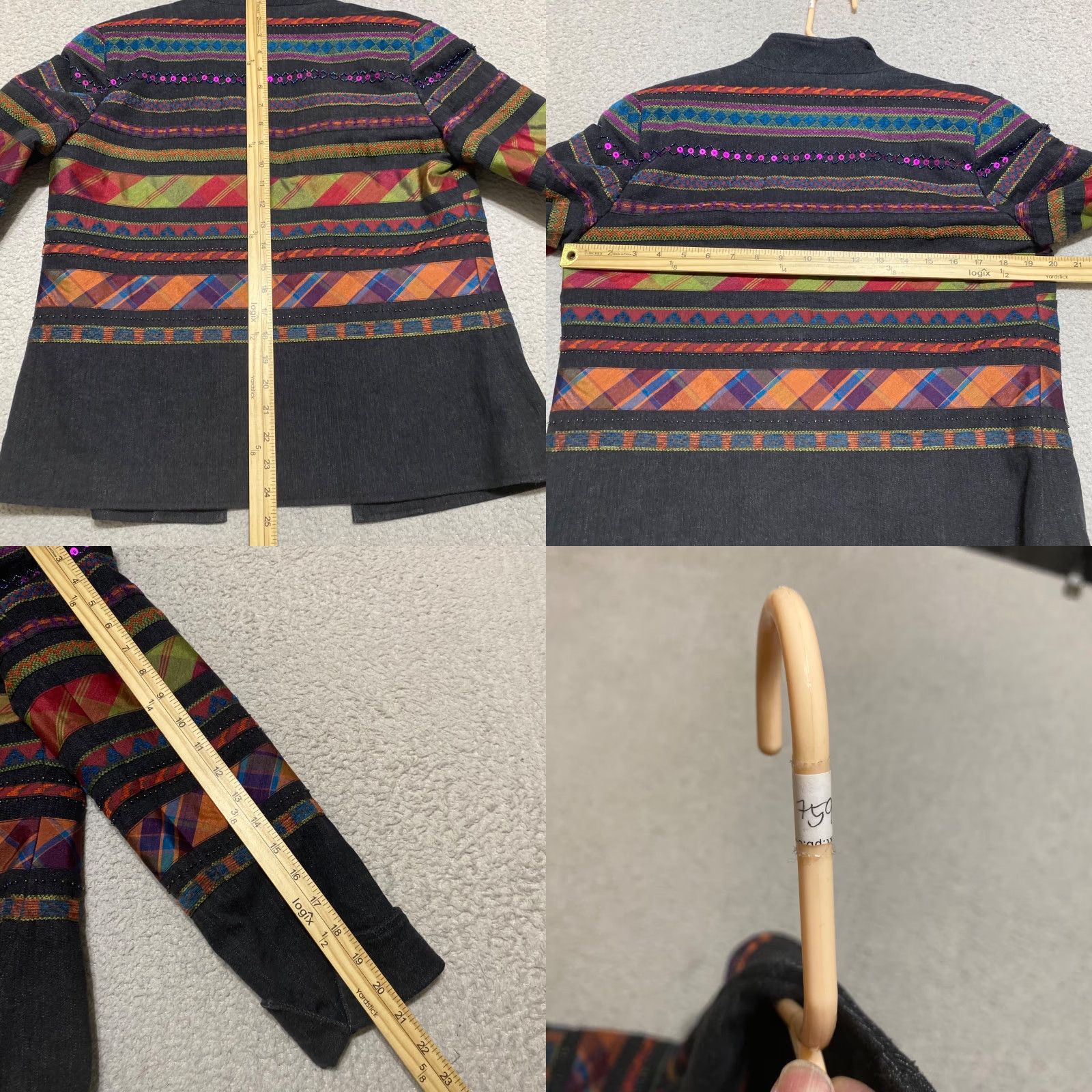 Coldwater Creek Coldwater Creek Womens 6 Blazer Jacket Multicolor Striped Open Front Size M / US 6-8 / IT 42-44 - 8 Thumbnail
