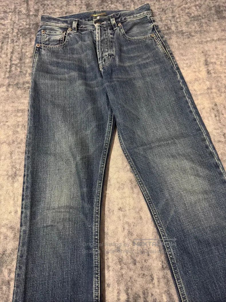 Saint Laurent Paris Saint Laurent Paris Deep Blue Cat Claw Straight Jeans Size US 26 / EU 42 - 3 Thumbnail