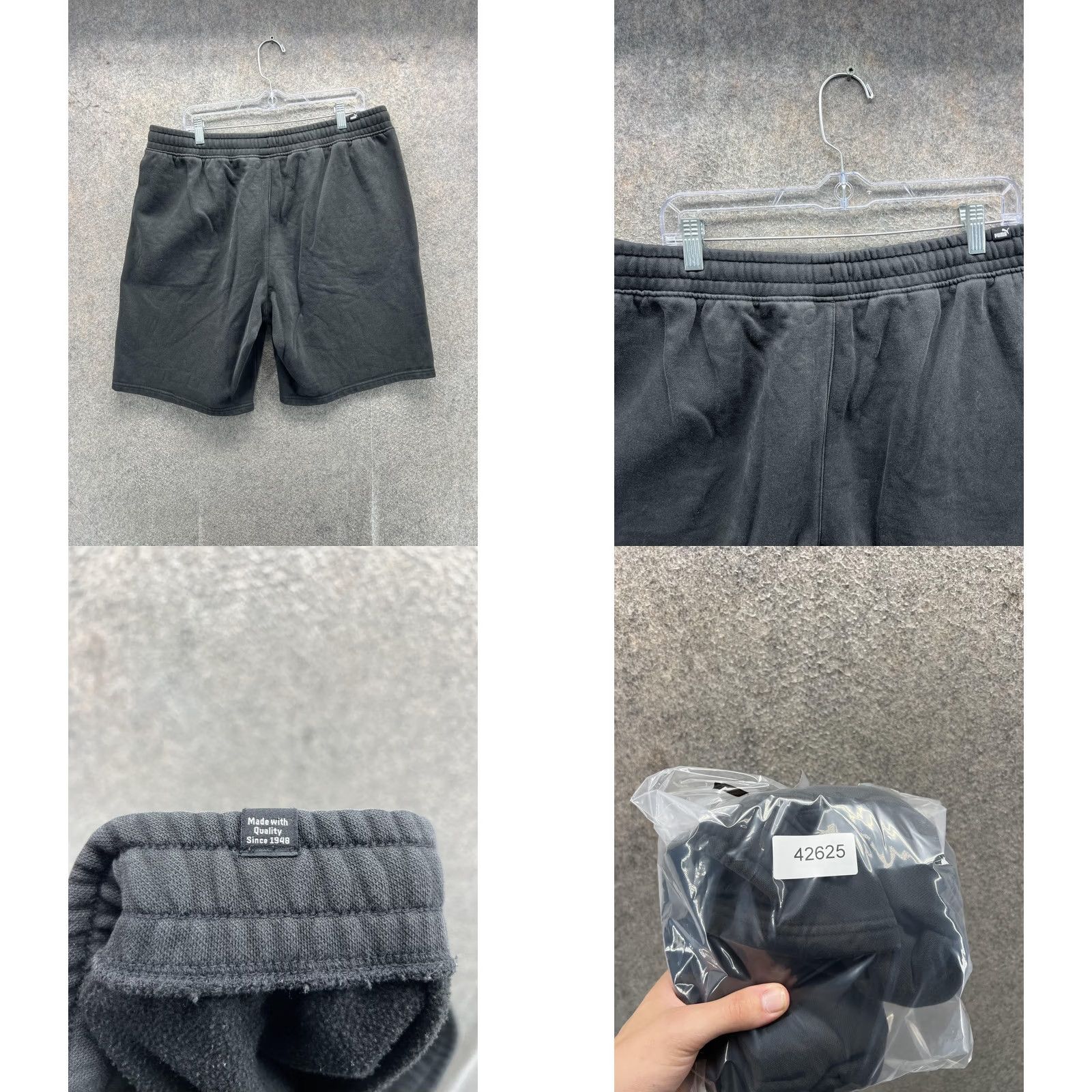Puma Puma Sweat Shorts Mens XL Black Fleece Gym & Training 9 Inseam Logo Size US 36 / EU 52 - 8 Thumbnail