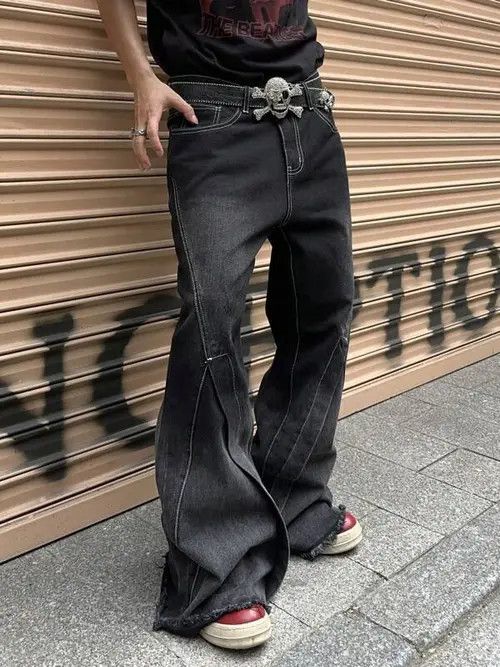 Japanese Brand × Jean Flared Relaxed Wide Leg Jeans Futuristic Size US 32 / EU 48 - 3 Thumbnail