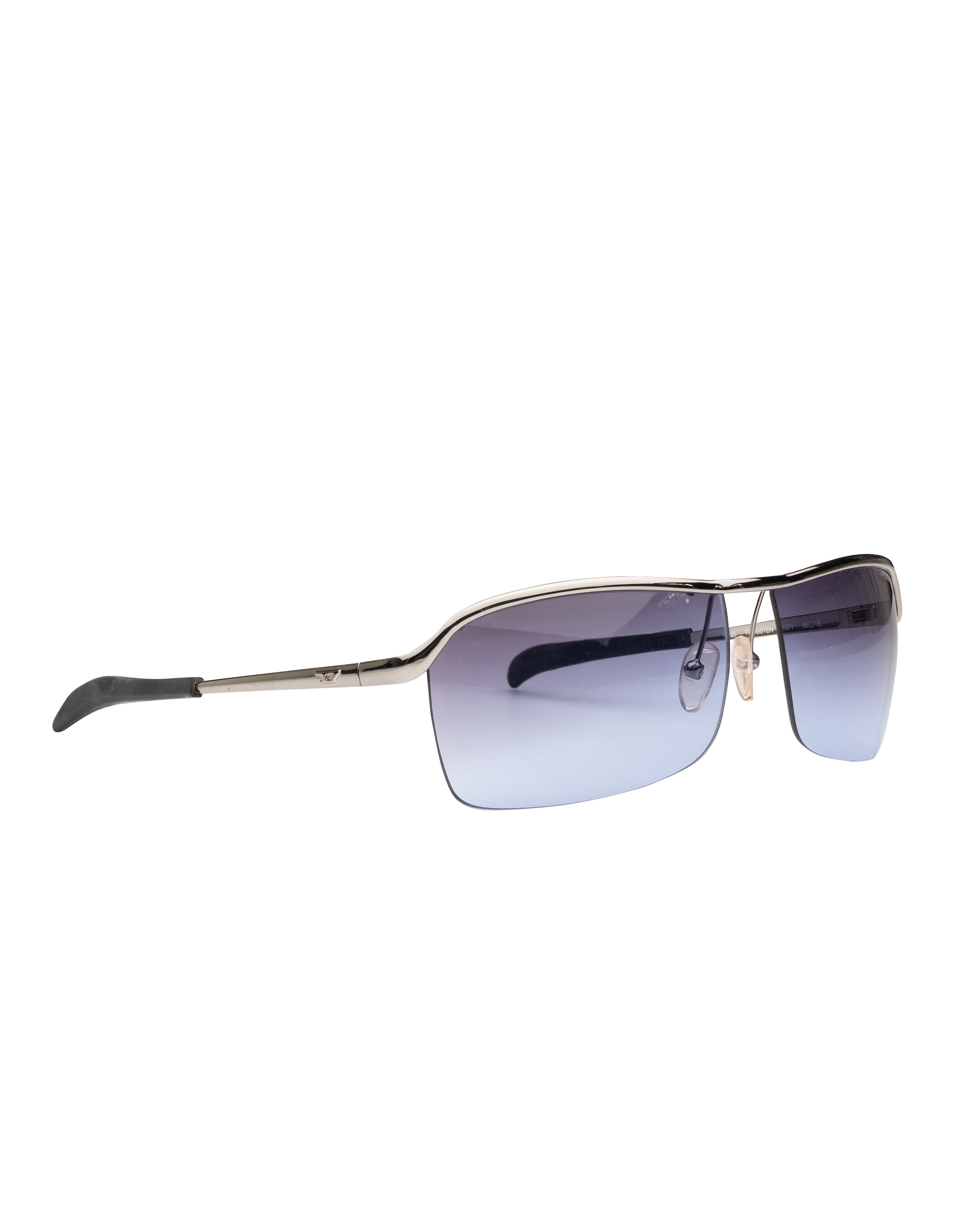 Diesel Diesel '90s Blue Half-Rim Sunglasses Size ONE SIZE - 3 Thumbnail