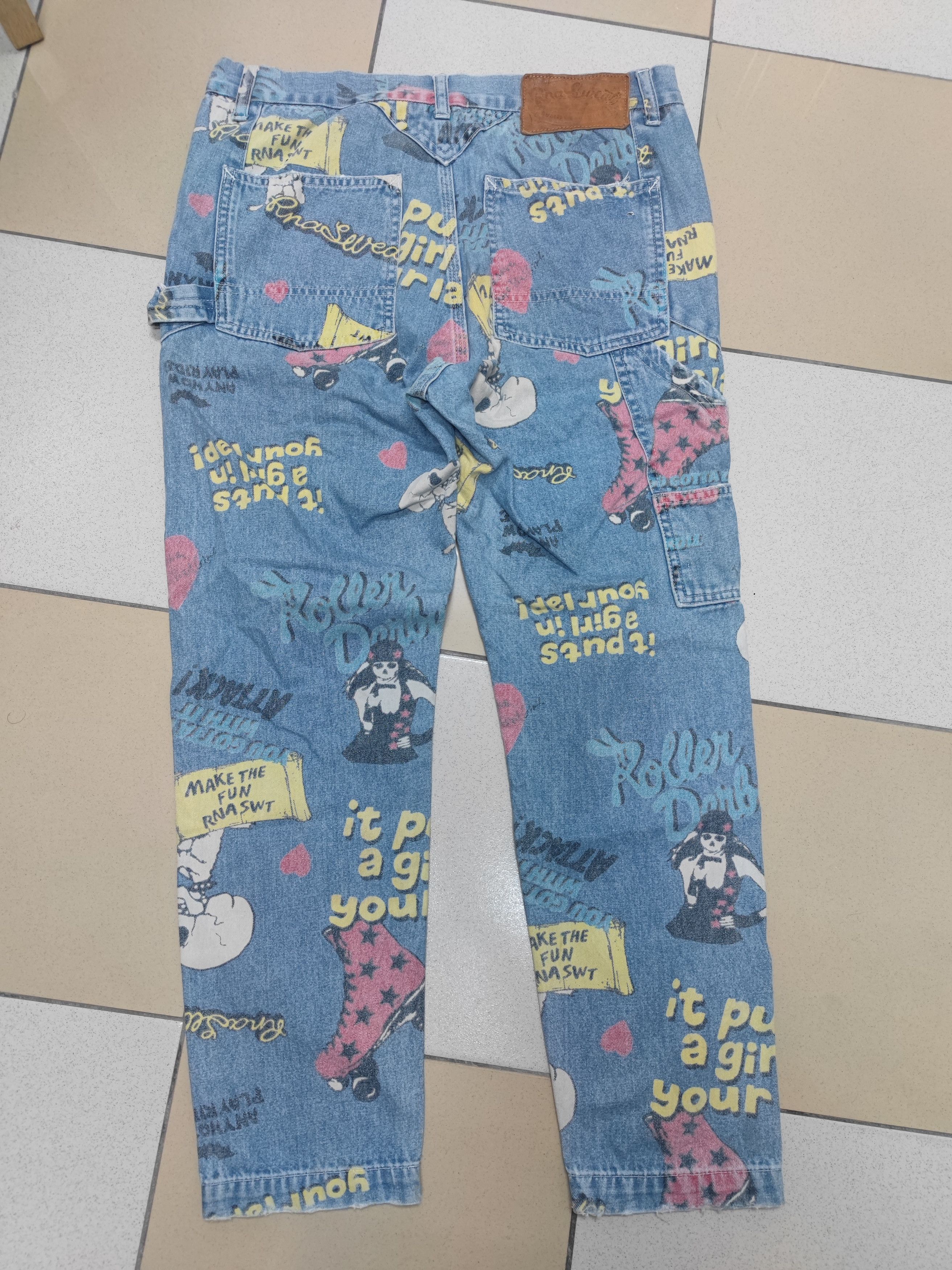 Japanese Brand Japan Skull Skeleton Punk Carpenter Pants Like Carhartt Size US 33 - 2 Thumbnail