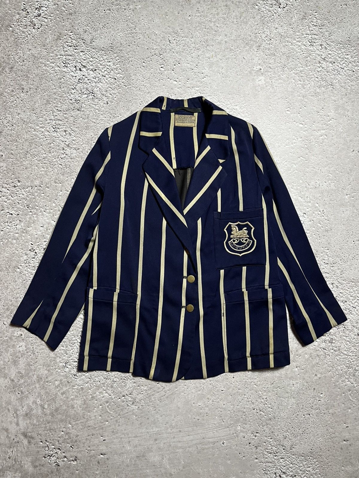 Japanese Brand × Vintage Vintage Striped School Blazer Leycott York UK with Crest Size S / US 4 / IT 40 - 1 Thumbnail