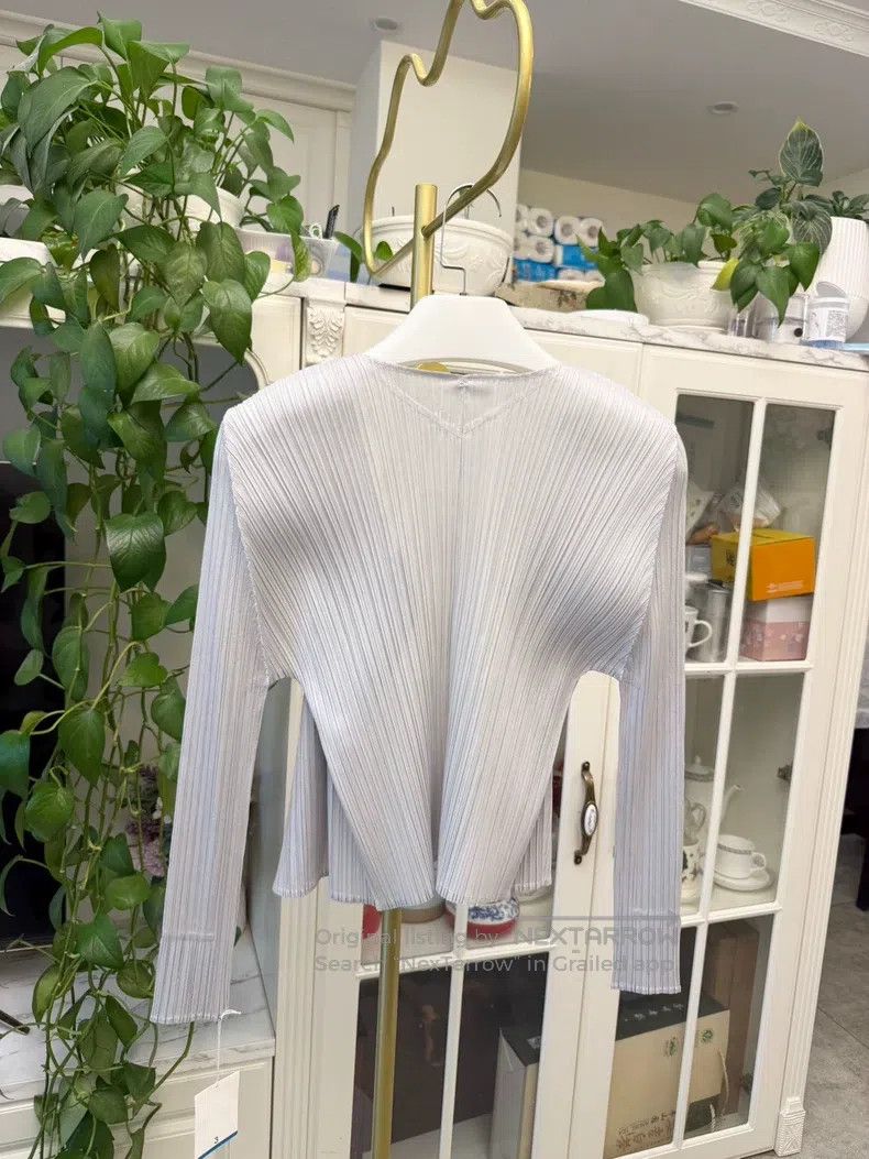 Issey Miyake Issey Miyake Basic Light Gray Cardigan Top Coat Size L / US 10 / IT 46 - 3 Thumbnail