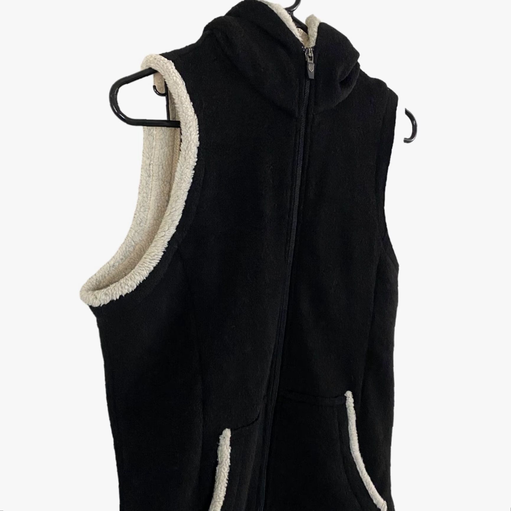 Vintage Kuhl Vest Hooded Alfpaca Fleece Sherpa Full-Zip Insulated Black Women's Small Size S / US 4 / IT 40 - 4 Thumbnail