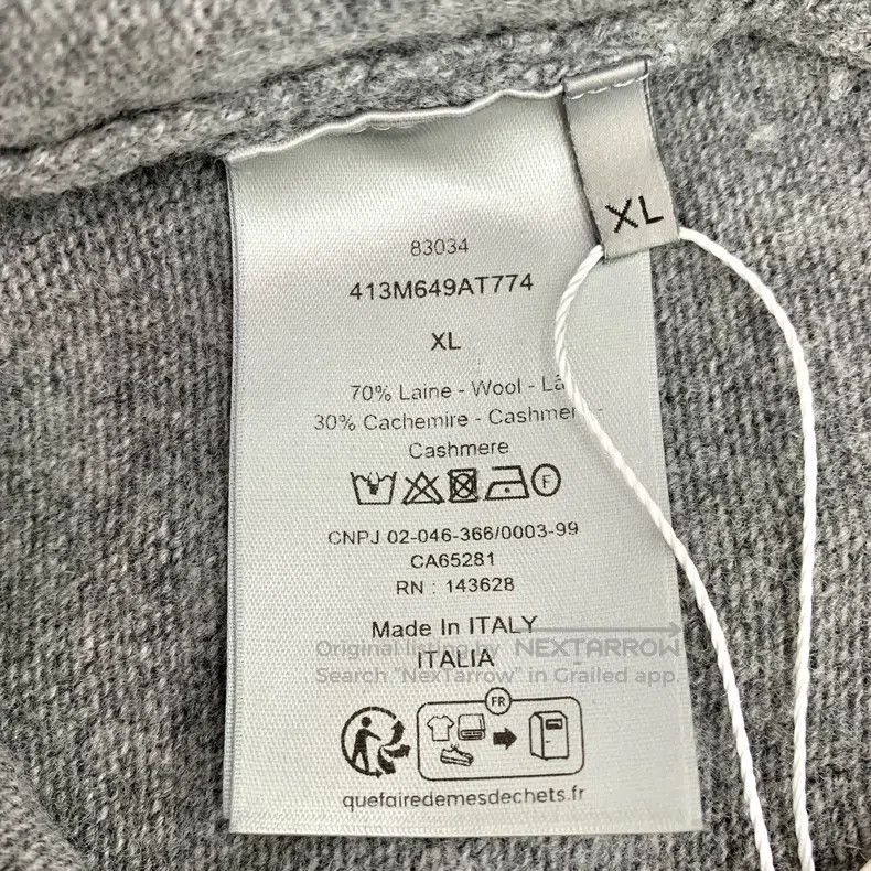 Dior Dior Dark gray logo letter stripe inlaid wool round-neck l Size US XL / EU 56 / 4 - 6 Thumbnail