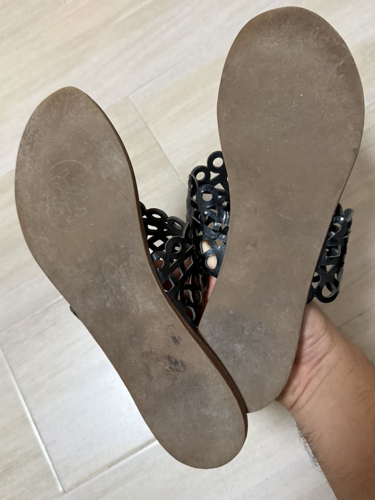 Tory Burch Miller Patent Sandals Black